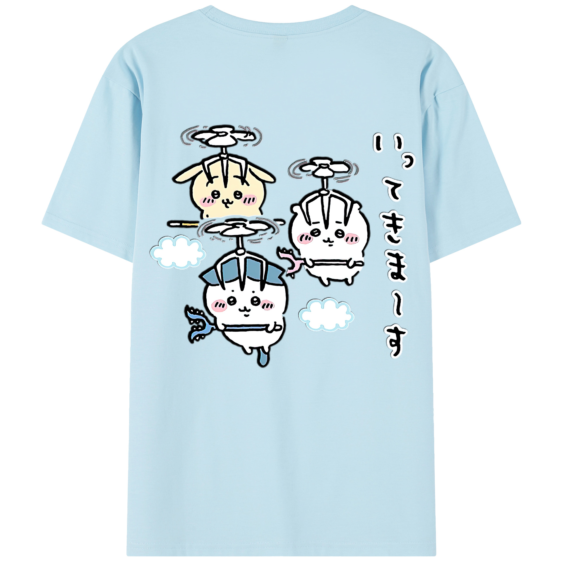 （画像用） ちいかわ ちいかわ Chii-kawa chiikawa 綿100％半袖Tシャツ（背面プリント）